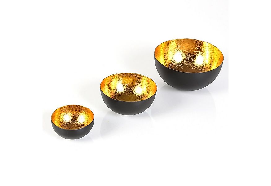 Casa Moro Windlicht Teelichthalter Gold Schwarz 3er Set Metall Ostern Tisch günstig online kaufen