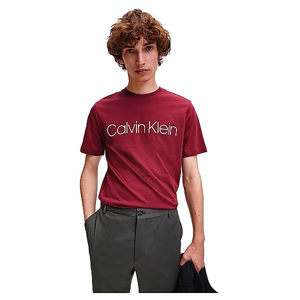 Calvin Klein Cotton Front Logo Kurzärmeliges T-shirt S Tawny Port günstig online kaufen
