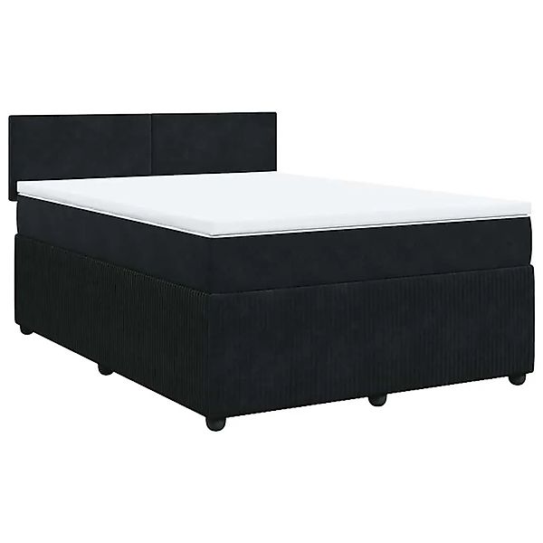 vidaXL Boxspringbett mit Matratze Schwarz 140x200 cm Samt 3287754 günstig online kaufen