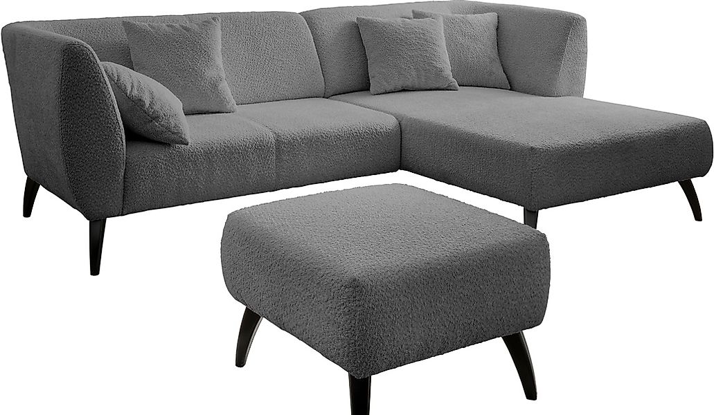 INOSIGN Ecksofa »Colori L-Form«, Holzfußfarbe wählbar, inkl. 4x Zierkissen günstig online kaufen