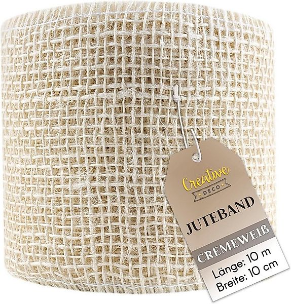 Creative Deco Bastelnaturmaterial Juteband Jute Tischläufer 10 m, Nähte an günstig online kaufen