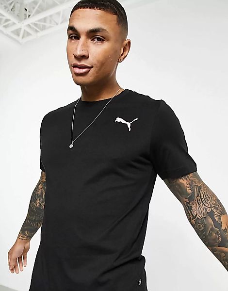 Puma – Essentials – T-Shirt in Schwarz mit Puma-Logo günstig online kaufen