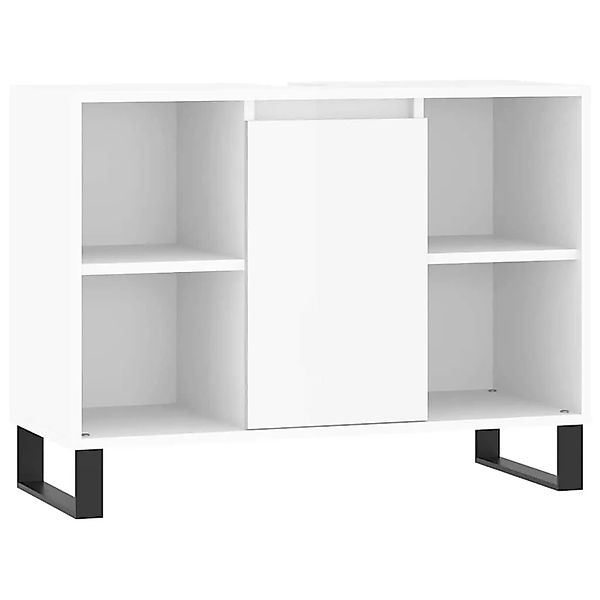 vidaXL Badschrank Hochglanz-Weiß 80x33x60 cm Holzwerkstoff 831638 günstig online kaufen