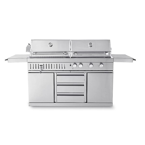 MyOutdoorKitchen Freistehender Gas- und Holzkohlegrill Stainless Collection günstig online kaufen
