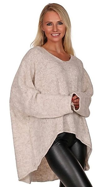 Charis Moda Hoodie Strickpullover asymmetrischer Schnitt im Oversize Look günstig online kaufen