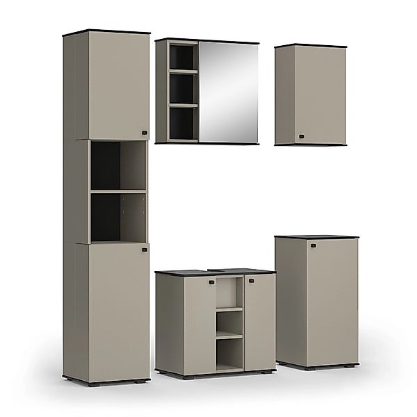 Vicco Badmöbel-Set Joli Greige 5 Teile günstig online kaufen