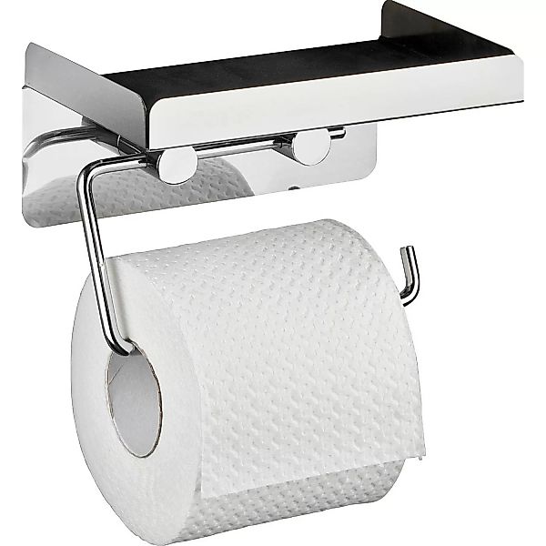 Wenko Toilettenpapierhalter Edelstahl mit großer Ablage günstig online kaufen