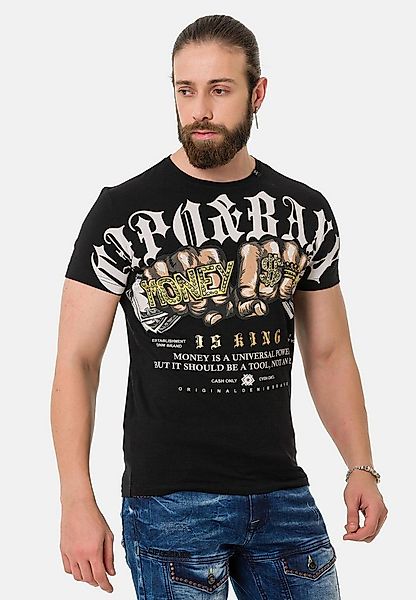 Cipo & Baxx T-Shirt T-Shirt mit Rundhals-Ausschnitt günstig online kaufen