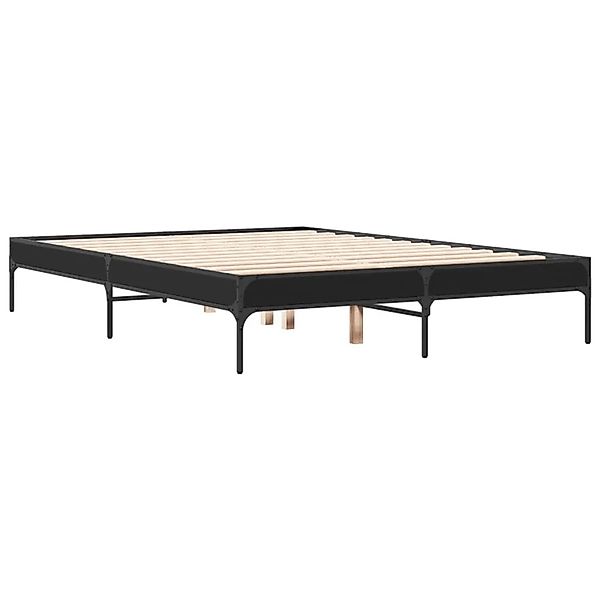 vidaXL Bettgestell Schwarz 140x190 cm Holzwerkstoff und Metall 845036 günstig online kaufen