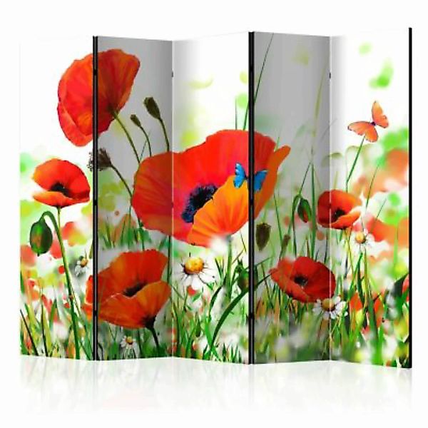 artgeist Paravent Country poppies II [Room Dividers] mehrfarbig Gr. 225 x 1 günstig online kaufen