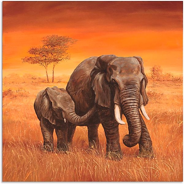 Artland Wandbild "Elefanten II", Wildtiere, (1 St.), als Alubild, Outdoorbi günstig online kaufen