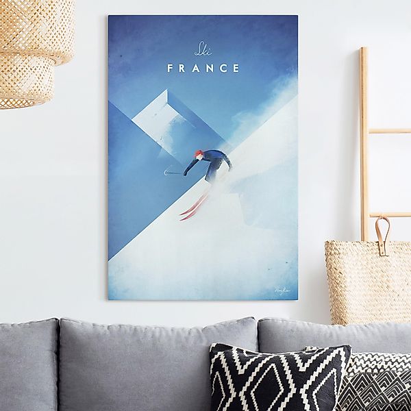 Leinwandbild Reiseposter - Ski in Frankreich günstig online kaufen