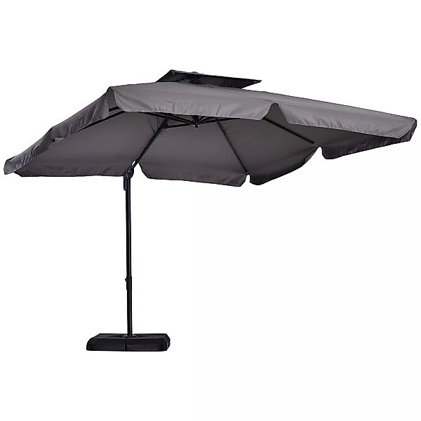 Outsunny Sonnenschirm, UV50+ Ampelschirm, Roma Schirm mit Ständer und 4 Gew günstig online kaufen