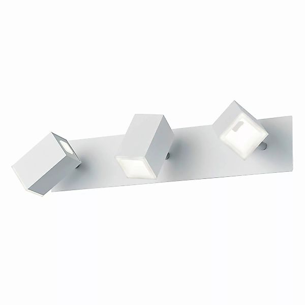 home24 Trio LED-Strahler Lagos Eisen Weiß 45x9x16 cm (BxHxT) Dimmbar 3-flam günstig online kaufen