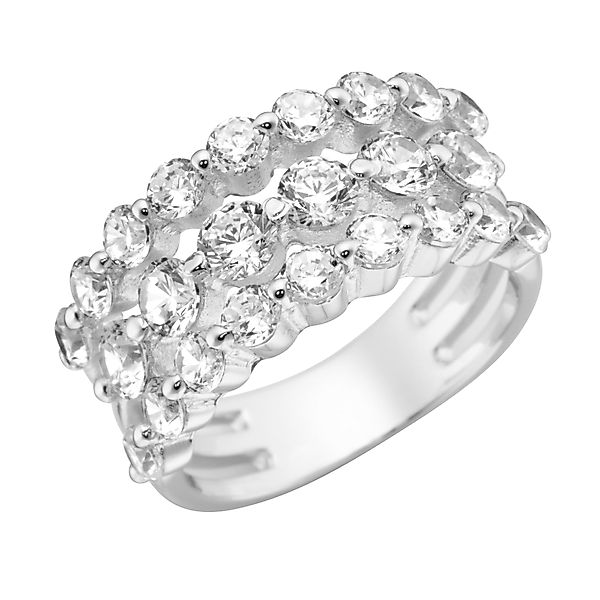 Smart Jewel Fingerring "3-reihig, Zirkonia Steine, Silber 925" günstig online kaufen