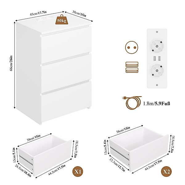 Homfa Nachttisch Nachtschrank Nachtkommode Nachtkonsole (2-St), günstig online kaufen