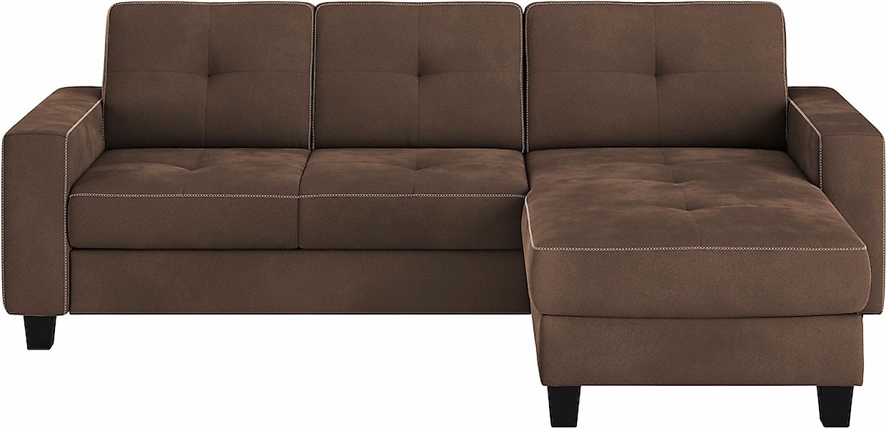 Places of Style Ecksofa "Varese", Kreuznaht in beige günstig online kaufen