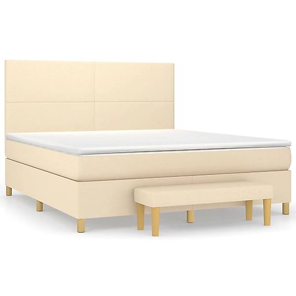 vidaXL Boxspringbett mit Matratze Creme 180x200 cm Stoff1393035 günstig online kaufen