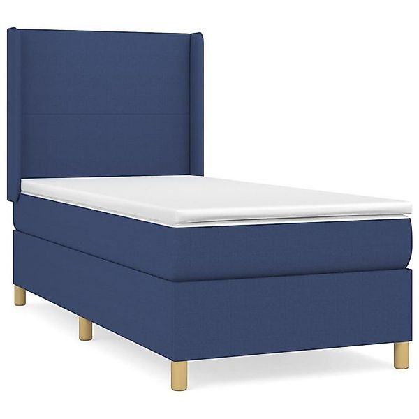 vidaXL Boxspringbett, Boxbett mit Matratze Blau 90x190 cm Stoff günstig online kaufen