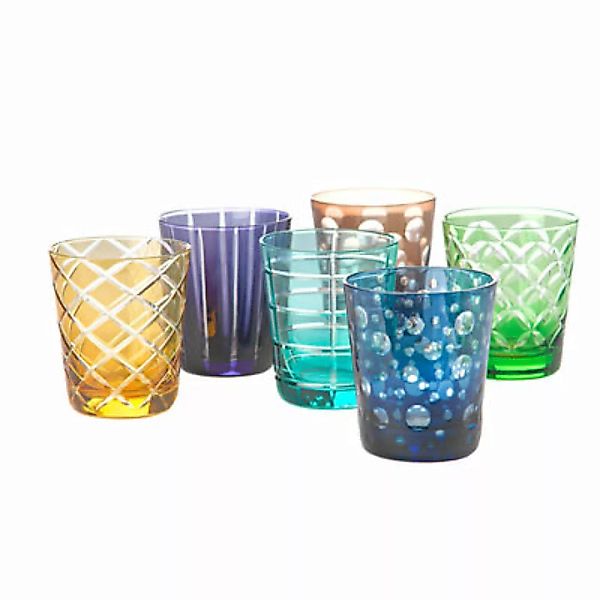 Wasserglas Cuttings glas bunt / 6er-Set - Pols Potten - Bunt günstig online kaufen