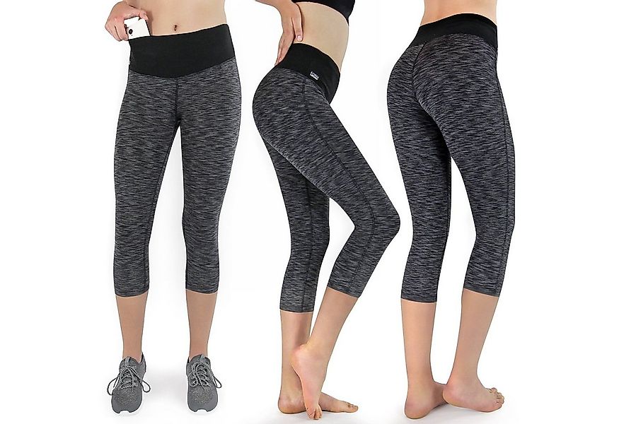 Formbelt Laufhose Damen 3/4 Capri Leggings mit Handytasche, hoher Bund & Qu günstig online kaufen