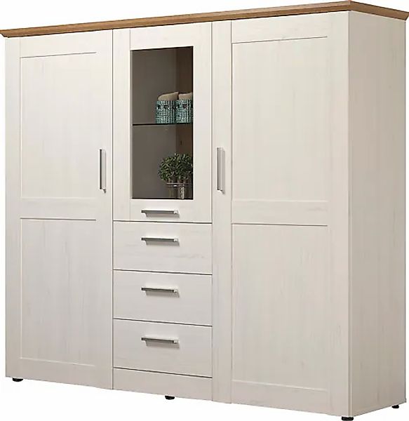 Home affaire Highboard »Nybro« Vitrine, wechselseitig montierbarer Türansch günstig online kaufen