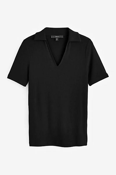 Next Kurzarmbluse Kurzärmeliges, geripptes T-Shirt mit Polo-Kragen (1-tlg) günstig online kaufen
