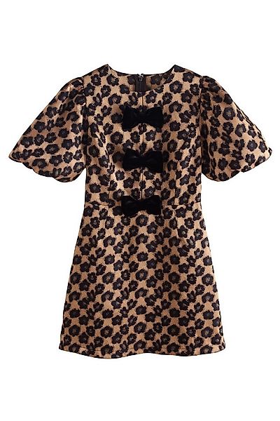 Next Samtkleid Minikleid mit Samtschleife und Puffärmeln (1-tlg) günstig online kaufen