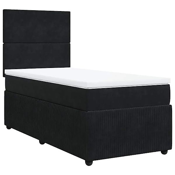 vidaXL Boxspringbett mit Matratze Schwarz 90x200 cm Samt 3294534 günstig online kaufen