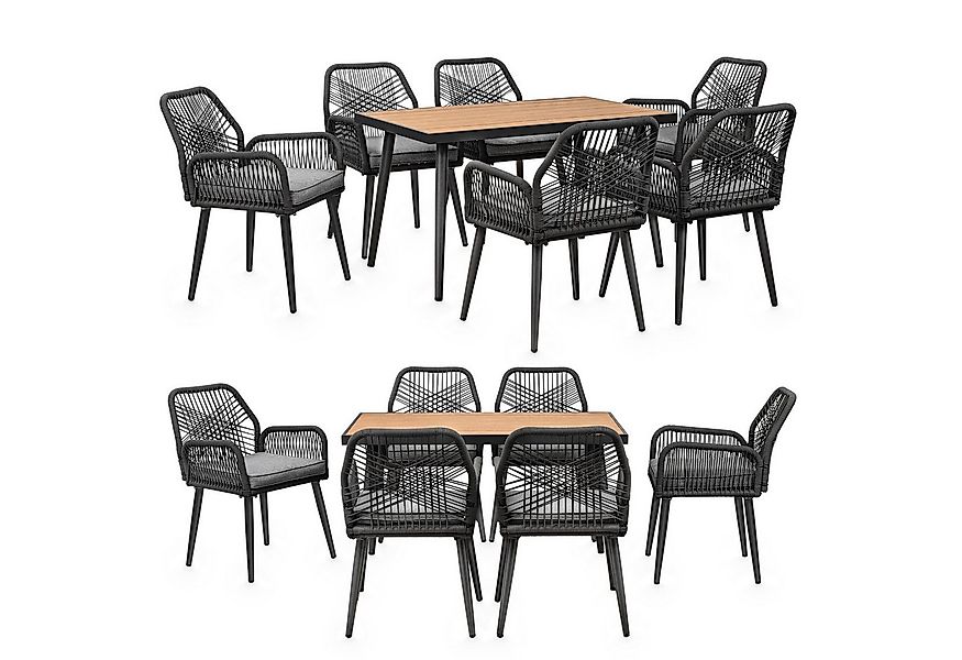 Swing&Harmonie Garten-Essgruppe für 6-8 Personen mit Tisch, Seilgeflecht-St günstig online kaufen