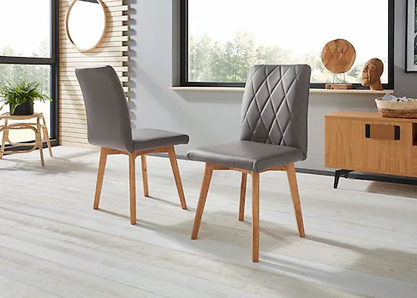 Home affaire Esszimmerstuhl »Brest« (Set) 2 Stk.Gestell aus Eiche Massivhol günstig online kaufen