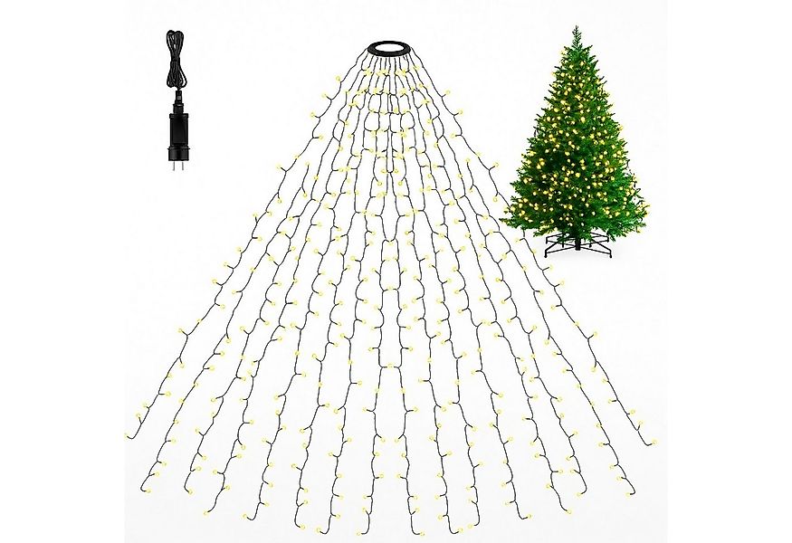 BURI Lichterkette Tannenbaum Leuchtnetz Lichternetz 200 LEDs 2,50m Leuchtvo günstig online kaufen