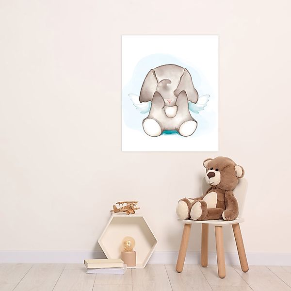 Lüttenhütt Bild mit Rahmen »oder Poster, Elefant mit Flügeln« Elefant   Fan günstig online kaufen