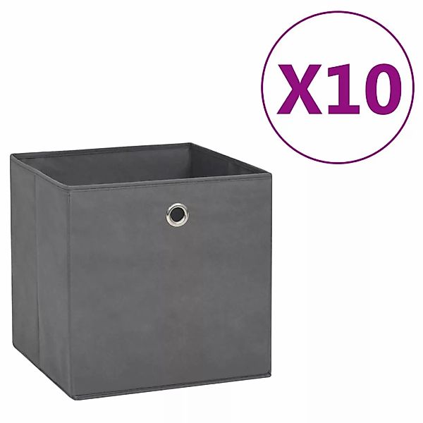 Aufbewahrungsboxen 10 Stk. Vliesstoff 28x28x28 Cm Grau günstig online kaufen