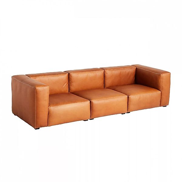 HAY - Mags Soft 3-Sitzer Sofa Leder 278,5x103,5x67cm - cognac/weiße Naht/Le günstig online kaufen