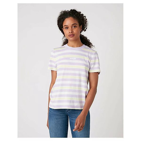 Wrangler Striped Kurzärmeliges T-shirt XS Pastel Violet günstig online kaufen