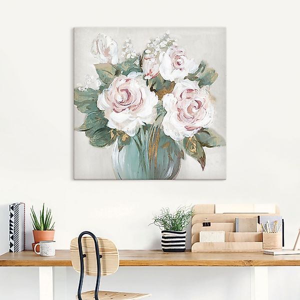 Artland Wandbild "Goldener Blumenstrauß" Blumenbilder 1 Stk. tlg. als Alubi günstig online kaufen
