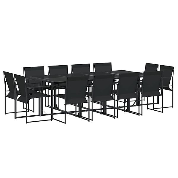 vidaXL 13-Tlg Garten-Essgruppe Schwarz Textilene 3295125 günstig online kaufen