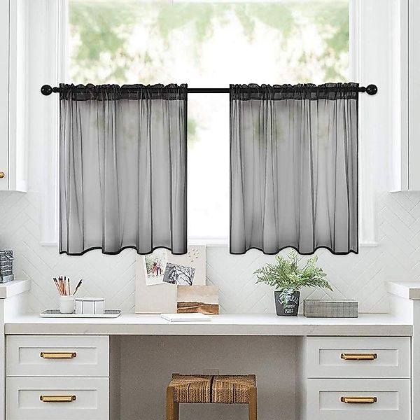 Jibenhome Scheibengardine Bistrogardine,Kurzgardine,Voile Gardinen, (1 St), günstig online kaufen