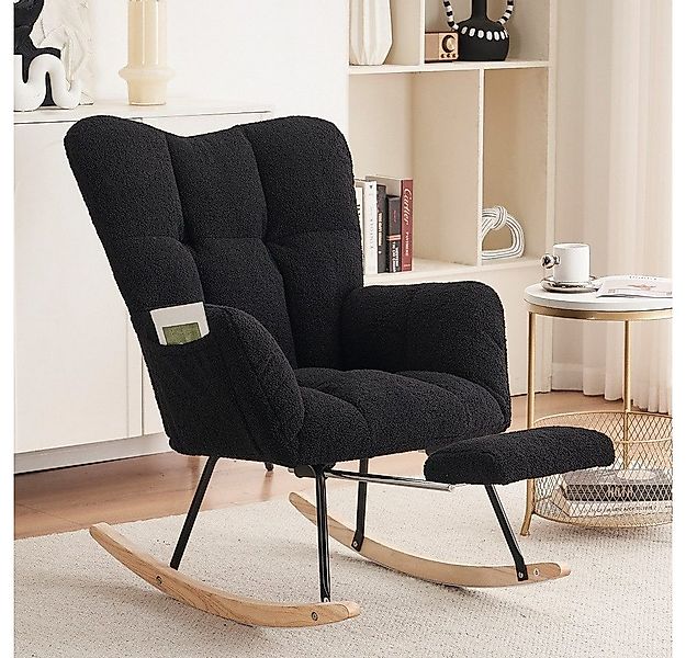 IDEASY Schaukelstuhl Gepolsterter Schaukelstuhl mit ausziehbarem Fußteil, O günstig online kaufen