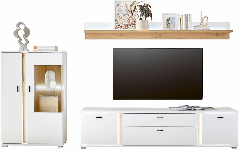 INOSIGN Wohnwand "LONG ISLAND" Set, 3 Stk. tlg. in moderner Trendfarbe,inkl günstig online kaufen