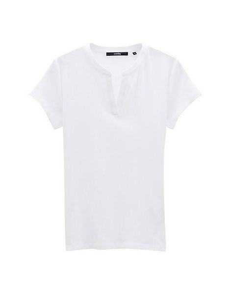 someday Kurzarmshirt Geripptes Shirt KLEOH DETAIL mit V-Ausschnitt günstig online kaufen