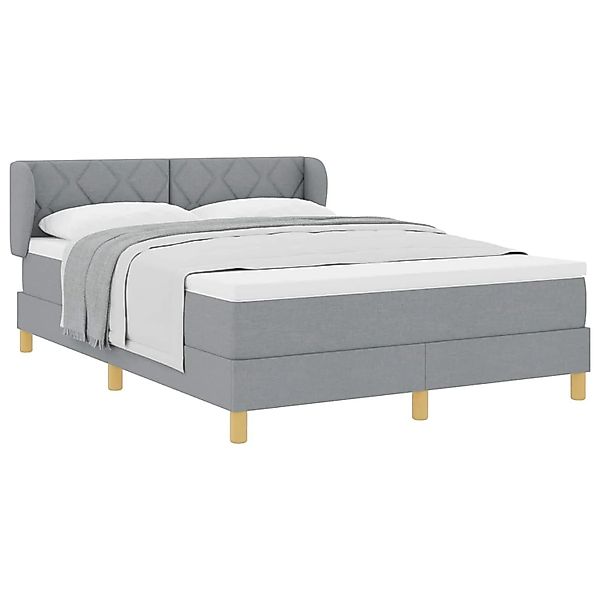 vidaXL Boxspringbett mit Matratze Hellgrau 160 x 200 cm Stoff 3340283 günstig online kaufen
