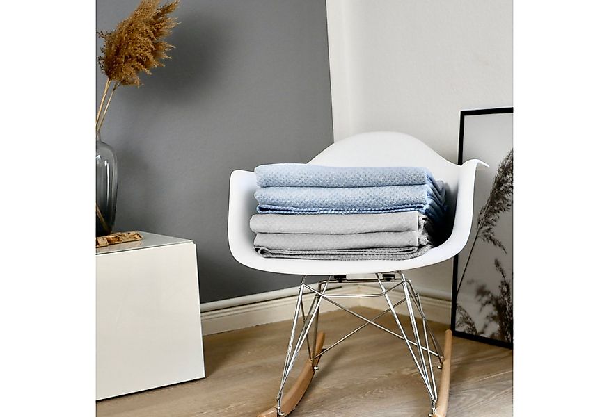 Wolldecke EMMA Premium Kuscheldecke aus 100% weicher Bio-Baumwolle in 7 Far günstig online kaufen