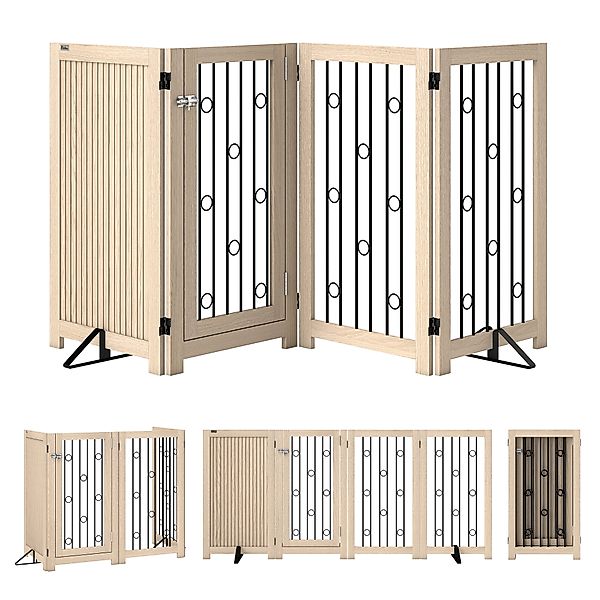 PawHut Absperrgitter Hund Freistehendes Schutzgitter, HxB: 91,5 x 205 cm Fa günstig online kaufen