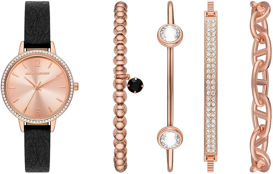 Skechers Quarzuhr ELEVATED GLITZ SET SR9070, (Set, 5-tlg., mit 4 Schmuckarm günstig online kaufen