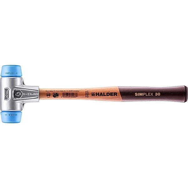Halder Simplex Schonhammer Ø 30 mm TPE-soft Blau mit Aluminiumgehäuse günstig online kaufen