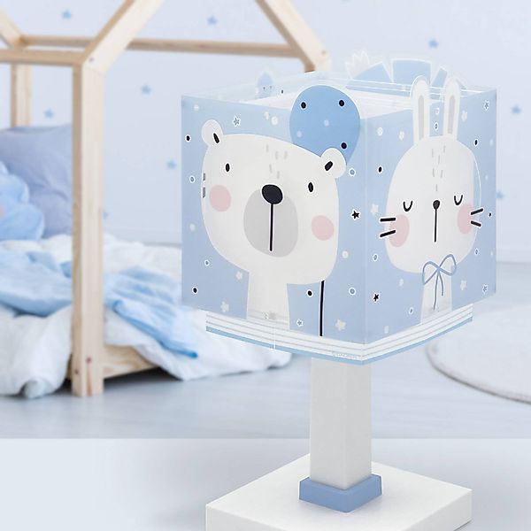 Kinder-Tischlampe Baby Jungle, blau, G4, Breite 14 cm günstig online kaufen