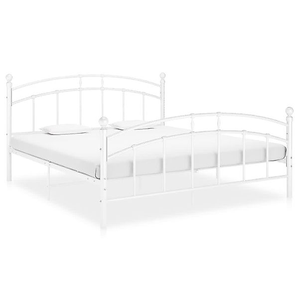 furnicato Bettgestell Weiß Metall 180x200 cm günstig online kaufen