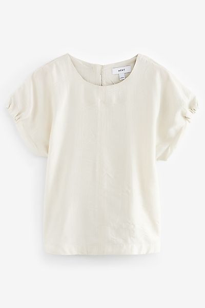 Next Blusenshirt Gerafftes, kastiges T-Shirt (1-tlg) günstig online kaufen